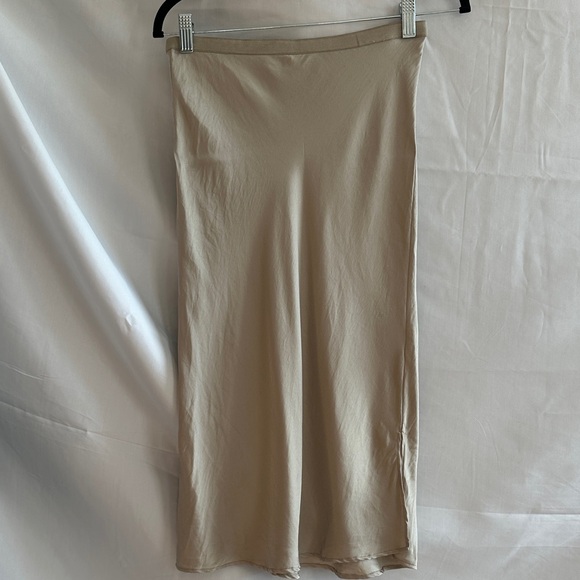 Anine Bing Erin Silk Skirt, Beige - Picture 5 of 9
